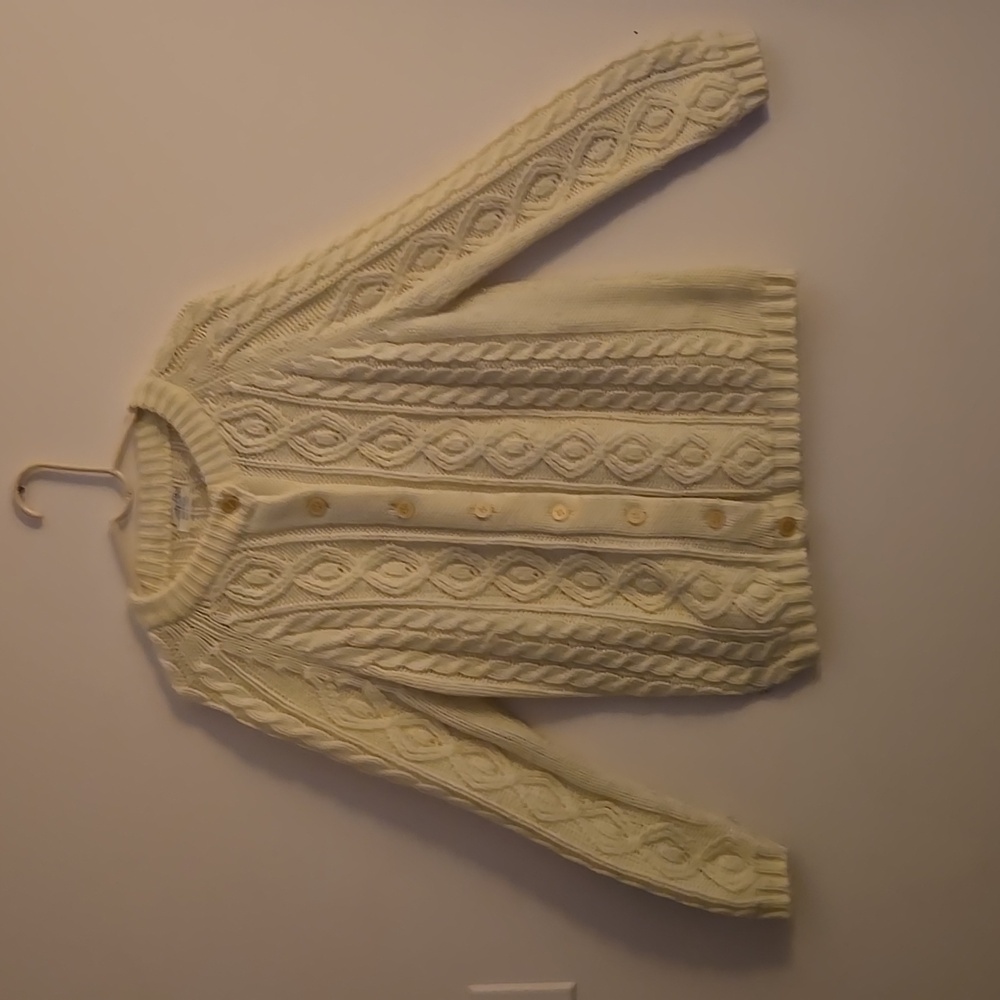 Elegant Cream Cable Knit Cardigan